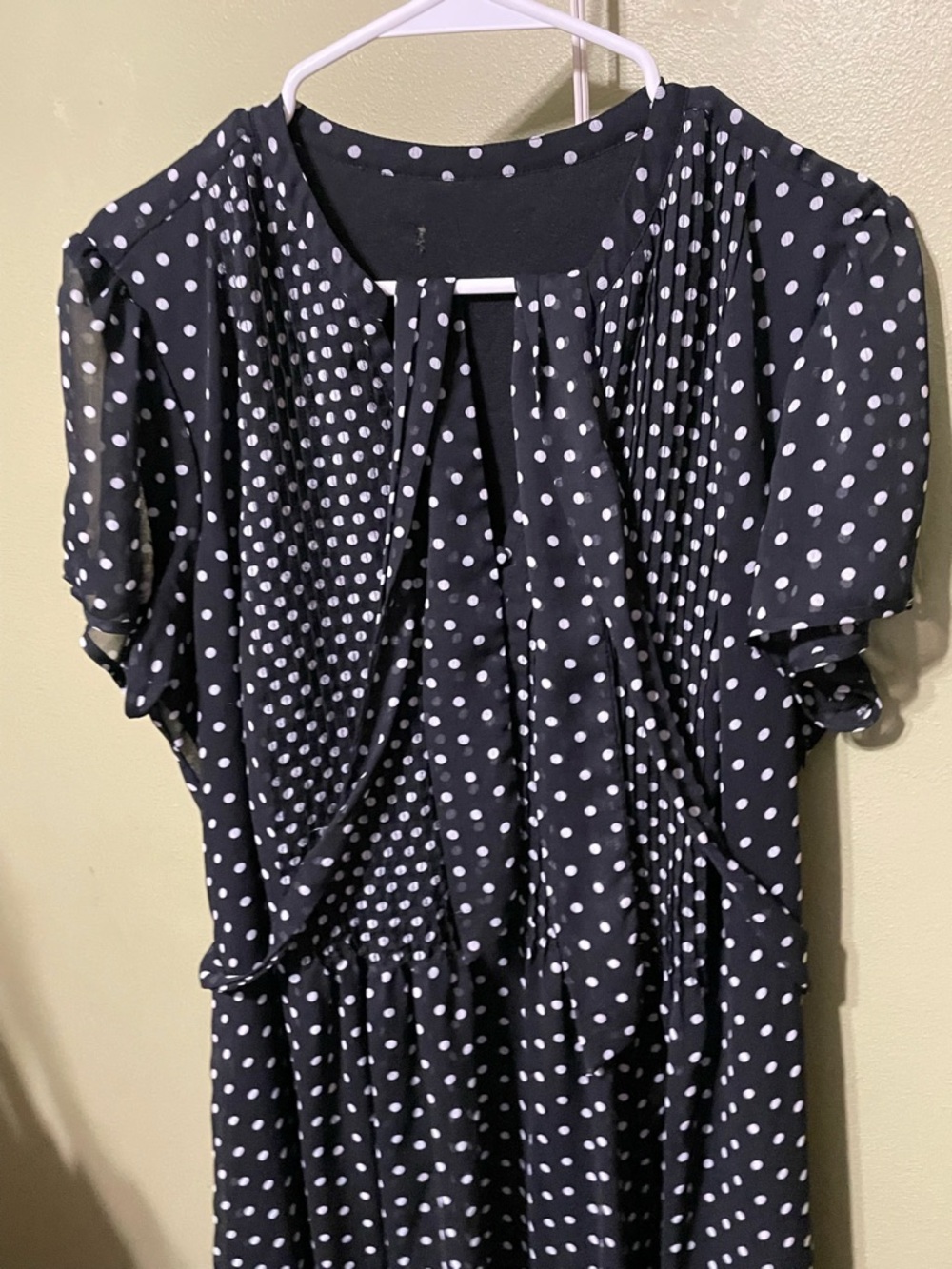 Black & White Polka Dot belted Dress